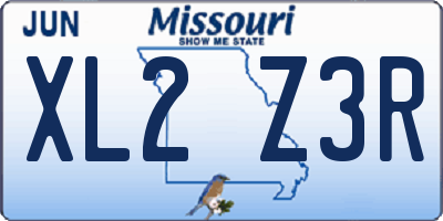 MO license plate XL2Z3R