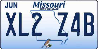 MO license plate XL2Z4B