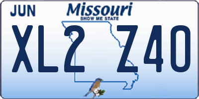 MO license plate XL2Z4O