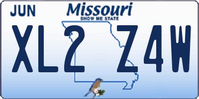 MO license plate XL2Z4W