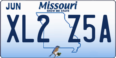 MO license plate XL2Z5A