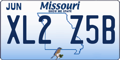 MO license plate XL2Z5B