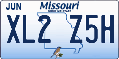 MO license plate XL2Z5H