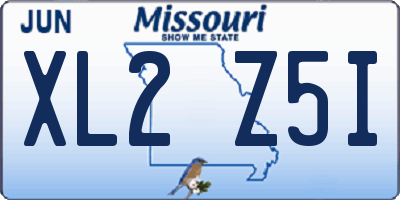 MO license plate XL2Z5I