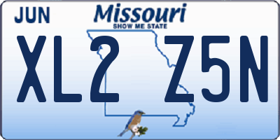MO license plate XL2Z5N