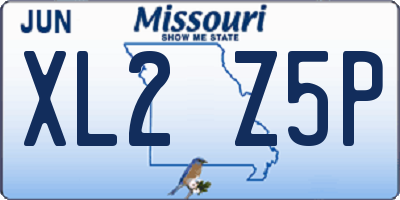 MO license plate XL2Z5P