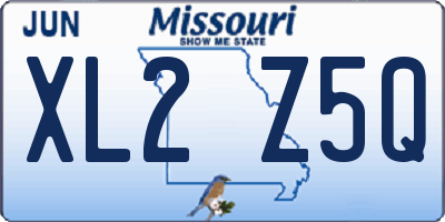 MO license plate XL2Z5Q