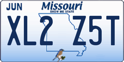 MO license plate XL2Z5T