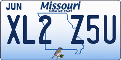 MO license plate XL2Z5U