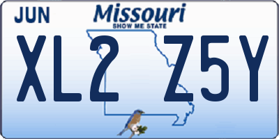 MO license plate XL2Z5Y