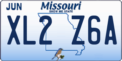 MO license plate XL2Z6A