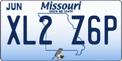 MO license plate XL2Z6P