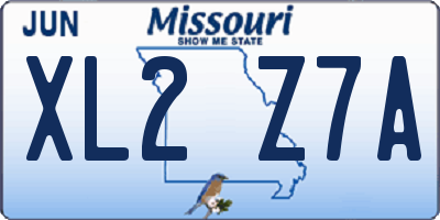 MO license plate XL2Z7A