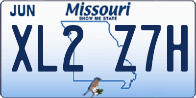 MO license plate XL2Z7H