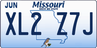 MO license plate XL2Z7J