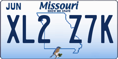MO license plate XL2Z7K