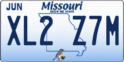 MO license plate XL2Z7M