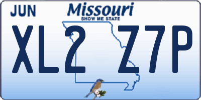 MO license plate XL2Z7P