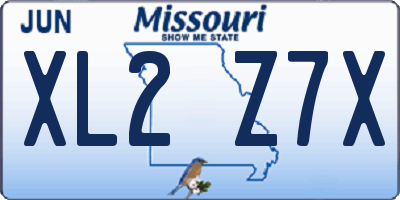 MO license plate XL2Z7X