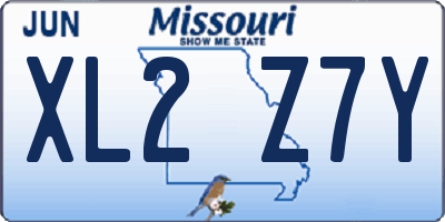MO license plate XL2Z7Y