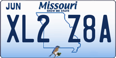 MO license plate XL2Z8A