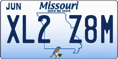 MO license plate XL2Z8M