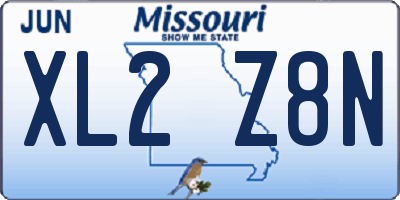 MO license plate XL2Z8N