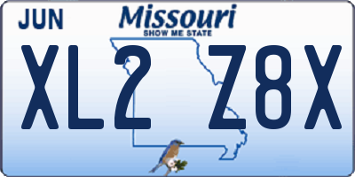 MO license plate XL2Z8X