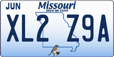 MO license plate XL2Z9A