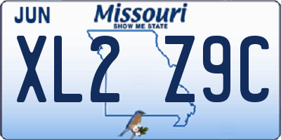 MO license plate XL2Z9C