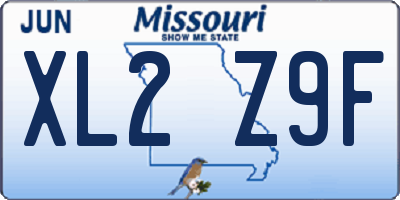 MO license plate XL2Z9F