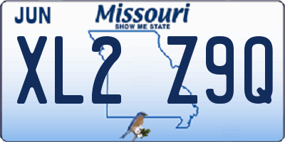 MO license plate XL2Z9Q