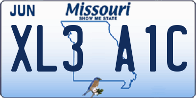 MO license plate XL3A1C