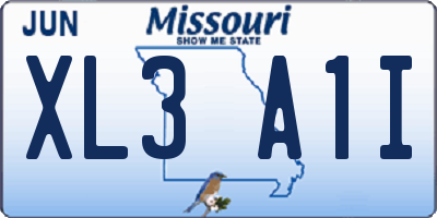 MO license plate XL3A1I