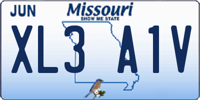 MO license plate XL3A1V
