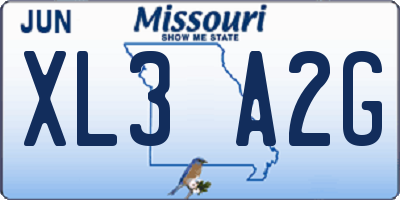 MO license plate XL3A2G
