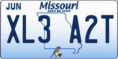 MO license plate XL3A2T
