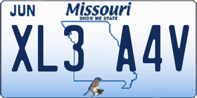 MO license plate XL3A4V