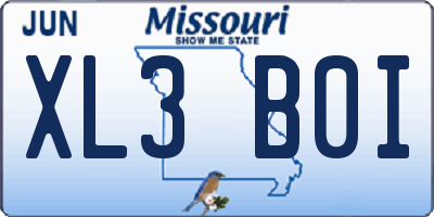 MO license plate XL3B0I