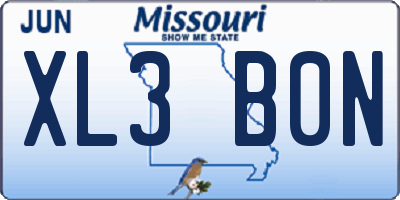 MO license plate XL3B0N