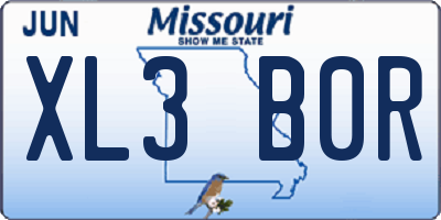 MO license plate XL3B0R
