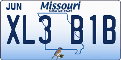MO license plate XL3B1B