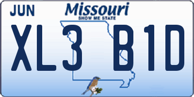 MO license plate XL3B1D