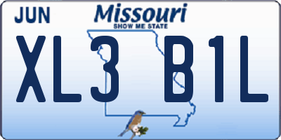 MO license plate XL3B1L