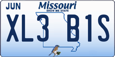 MO license plate XL3B1S