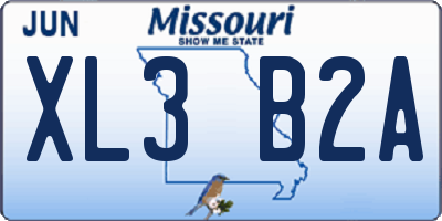 MO license plate XL3B2A