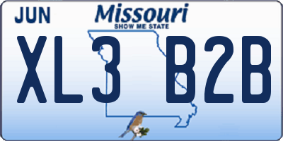 MO license plate XL3B2B