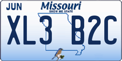 MO license plate XL3B2C