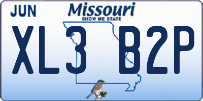 MO license plate XL3B2P