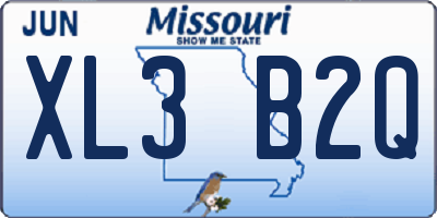 MO license plate XL3B2Q